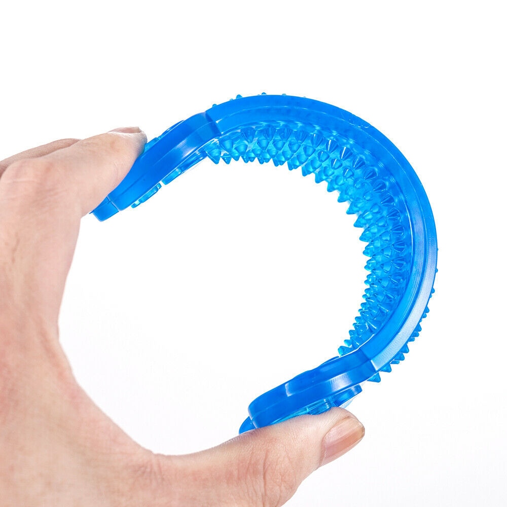 Gummi-Kauknochen für Hunde – Zahnbürsten-Spielzeug bissfest, 15 cm, Farbe zufällig