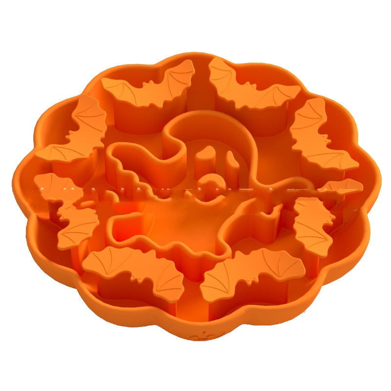 Halloween Silikon-Leckpad für Hunde – Anti-Schling, Kürbis & Geist-Design