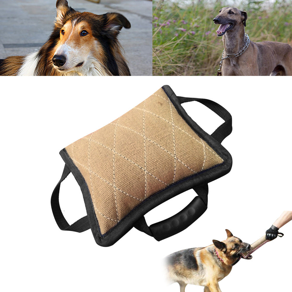 Hunde-Beißkissen aus Leinen | Bissfest | Trainings-Beute | 20x30 cm