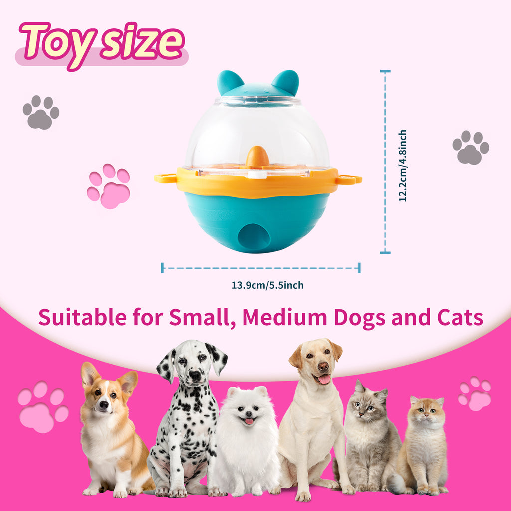Dog Treat Balls Slow Feeder ToysDog & Cat Treat Dispenser Puzzle Toys  Active Rolling Balls For Medium&Large Dog Breeds  Interactive Squeaky Mental Stimulation