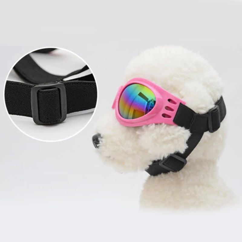 Hundesonnenbrille und Schutzbrille fuer Hunde - Faltbar | Wasserdicht | 6 Farben | Verstellbar