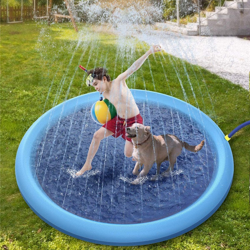 Aufblasbares Sprüh-Planschbecken für Hunde & Kinder – Sommerspaß im Garten