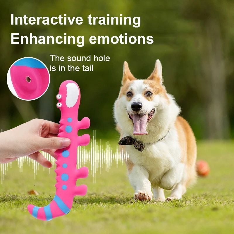 Latex-Eidechse Quietschspielzeug für Hunde – Interaktives Kauspielzeug für kleine & mittelgroße Hunde