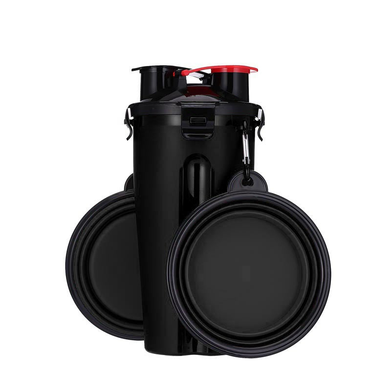 2-in-1 Reisenapf & Trinkflasche für Hunde – 350ml Wasser + 250g Futter, 8 Farben