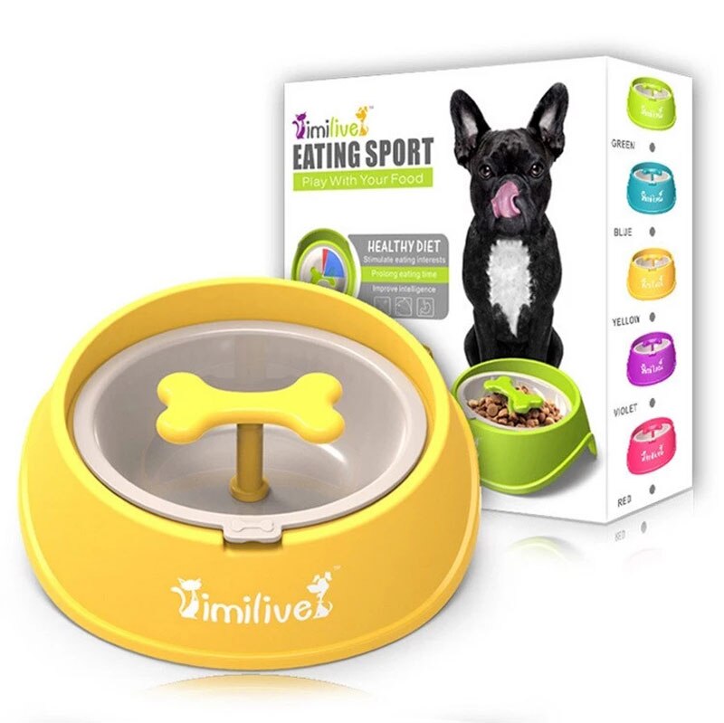 Slow Feeder Napf Knochenform für Hunde – 400ml, Anti-Schlingen, rutschfest, 5 Farben