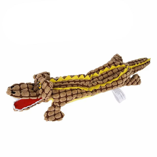 Langes Plüsch-Krokodil für Hunde – Quietscher, Zahnpflege & bissfest