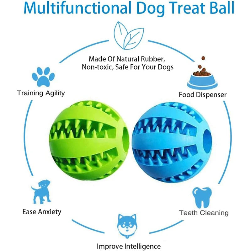 Interaktiver Kauball für Hunde – Zahnreinigung & Snackspender, 6 Farben, 5 & 7cm
