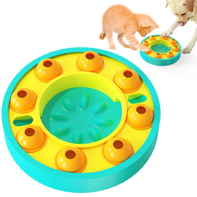 Interaktives Hunde-Intelligenzspielzeug mit Slow Feeder & Roulette – Grün / Blau