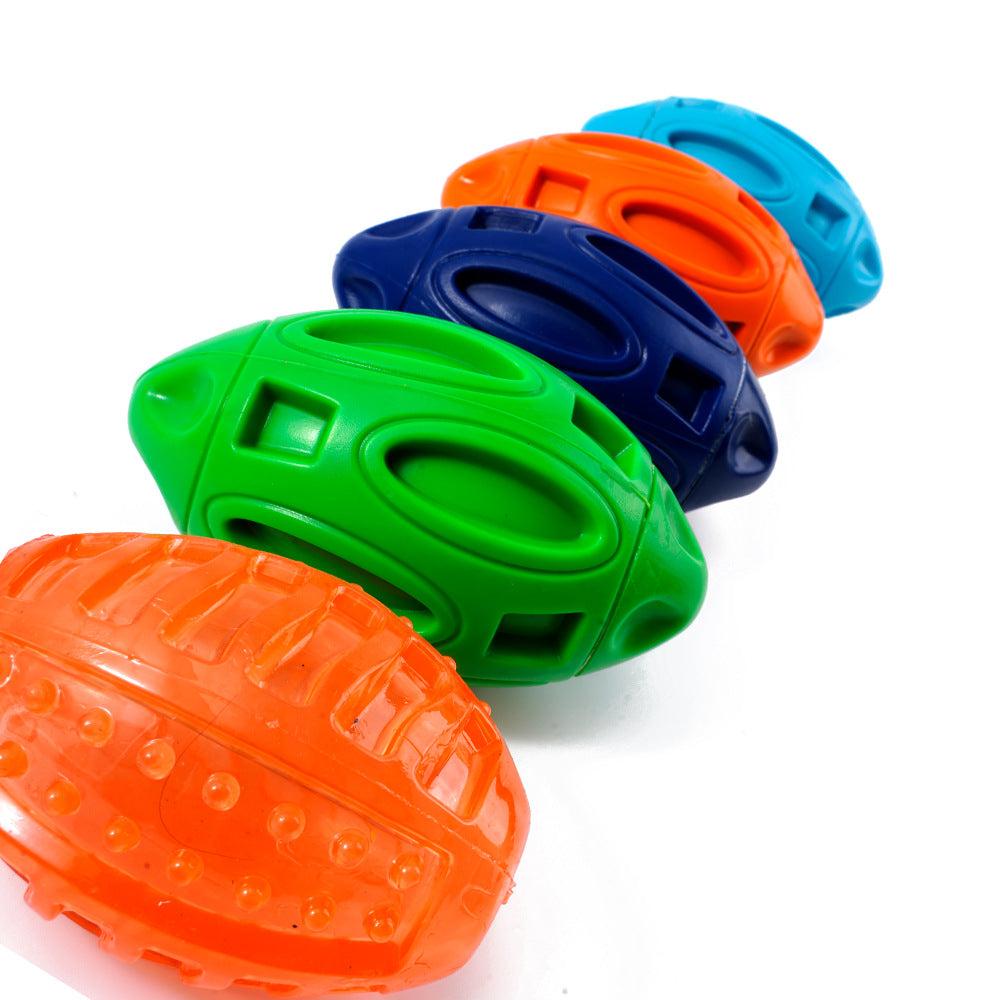 Quietschender Gummi-Rugby-Ball für Hunde – bissfest, abriebfest & interaktiv
