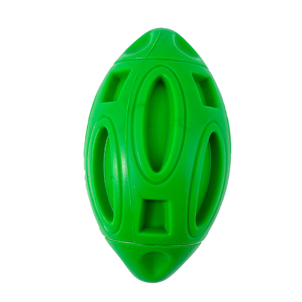 Quietschender Gummi-Rugby-Ball für Hunde – bissfest, abriebfest & interaktiv
