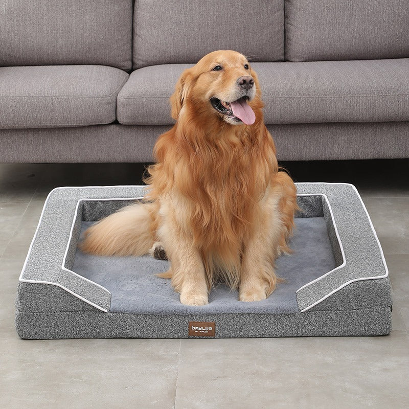 Hundesofa Kissen für mittlere & große Hunde – warm, waschbar & abnehmbar, Grau, 3 Größen