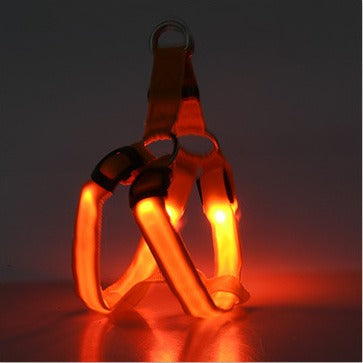LED-Brustgeschirr für Hunde & Katzen – leuchtend, XS–XL, 8 Farben
