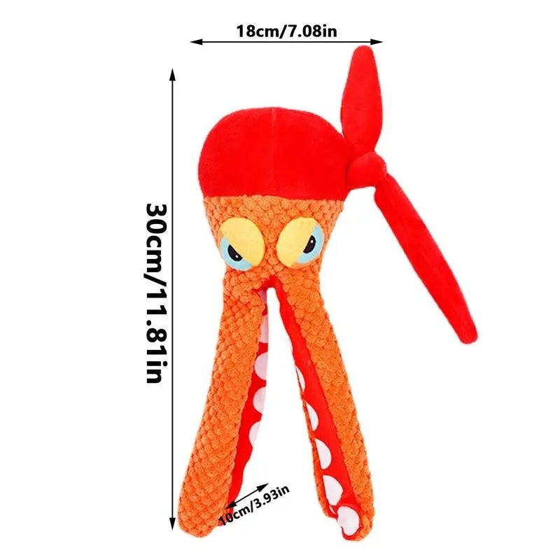 Oktopus Plüsch-Quietschspielzeug für Hunde – Zahnpflege & Kauspielzeug für Welpen