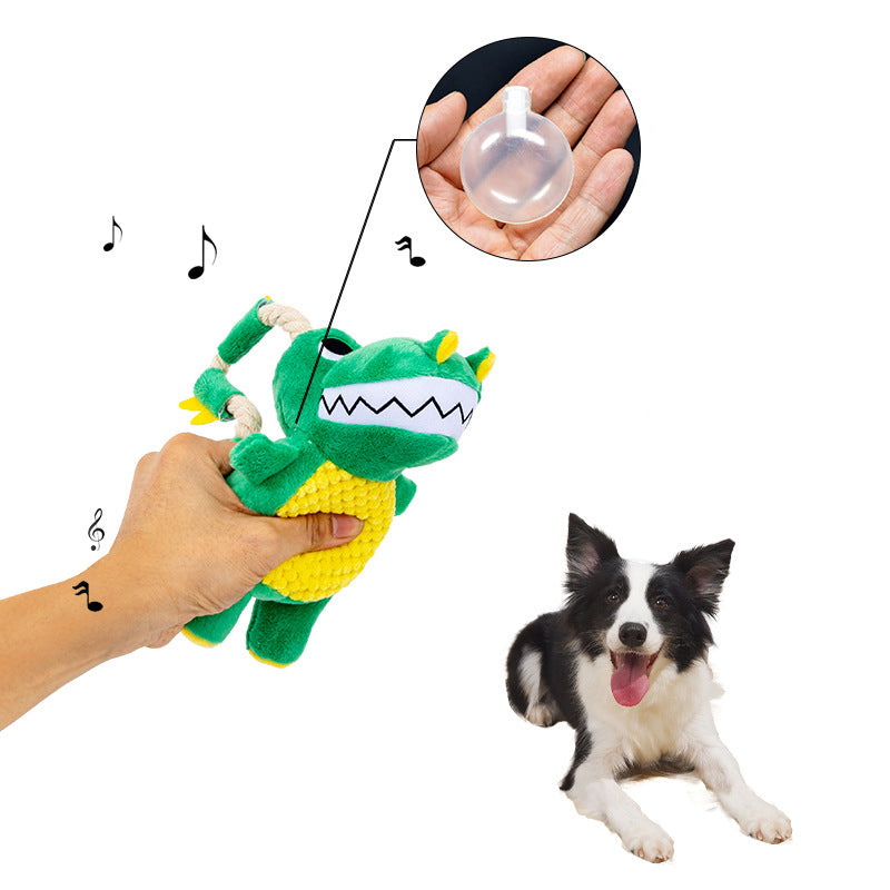 Dinosaurier Plüsch-Kauspielzeug für Hunde – weich, interaktiv & mit Quietscher