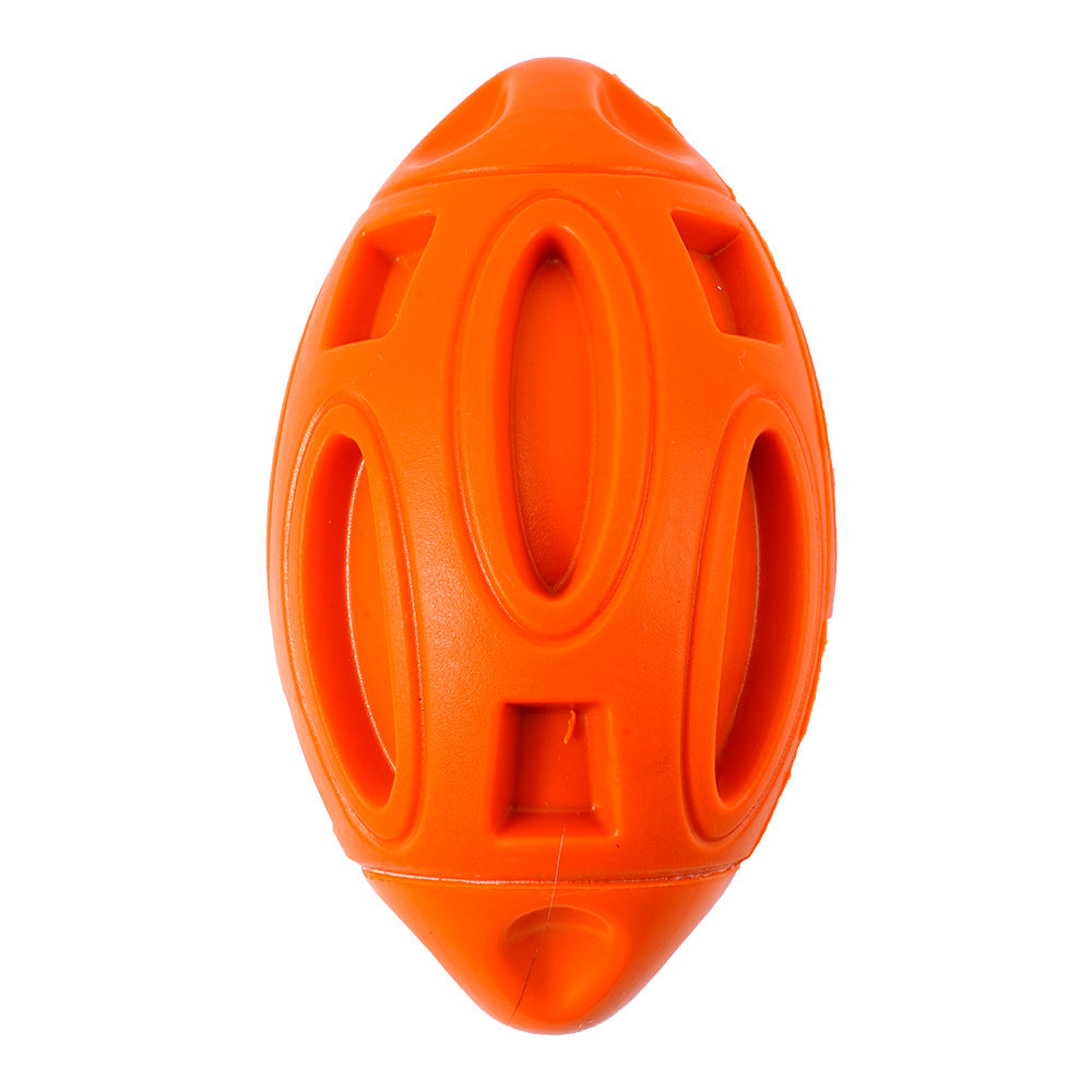 Quietschender Gummi-Rugby-Ball für Hunde – bissfest, abriebfest & interaktiv