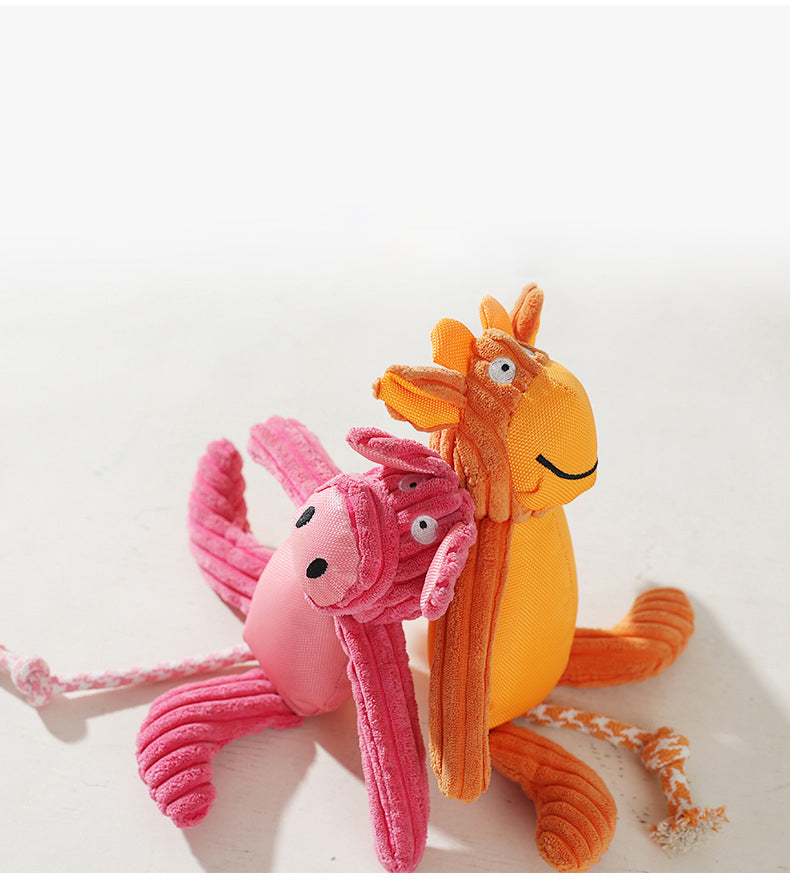 Plüsch Quietschspielzeug Hund – Kuh & Schwein (40×32 cm)