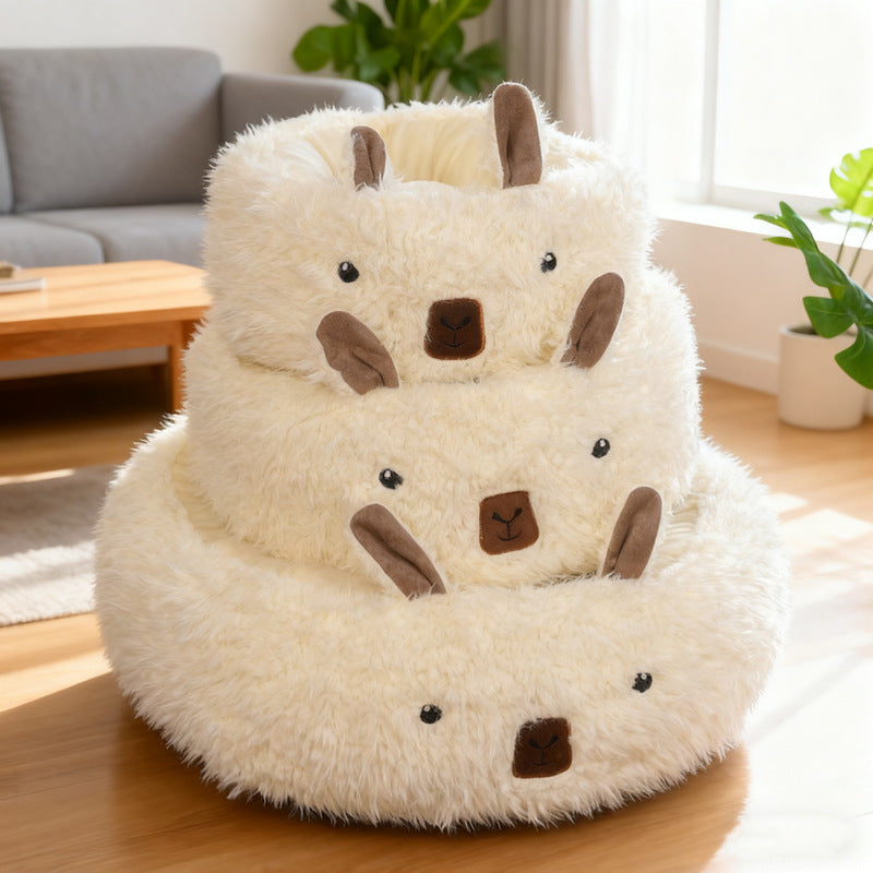 Hundebett Alpaka-Sofa | Halbgeschlossen & Winterwarm | Flanell | 3 Größen