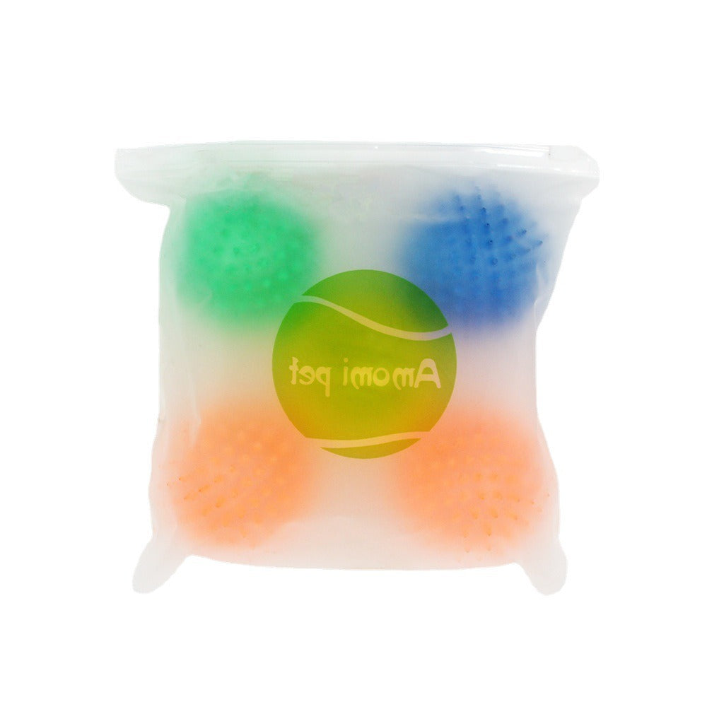 Noppen-Ball mit Sound fuer Hunde - TPR | 9 cm | Zahnpflege | 3 Farben | Fuer mittelgrosse Hunde
