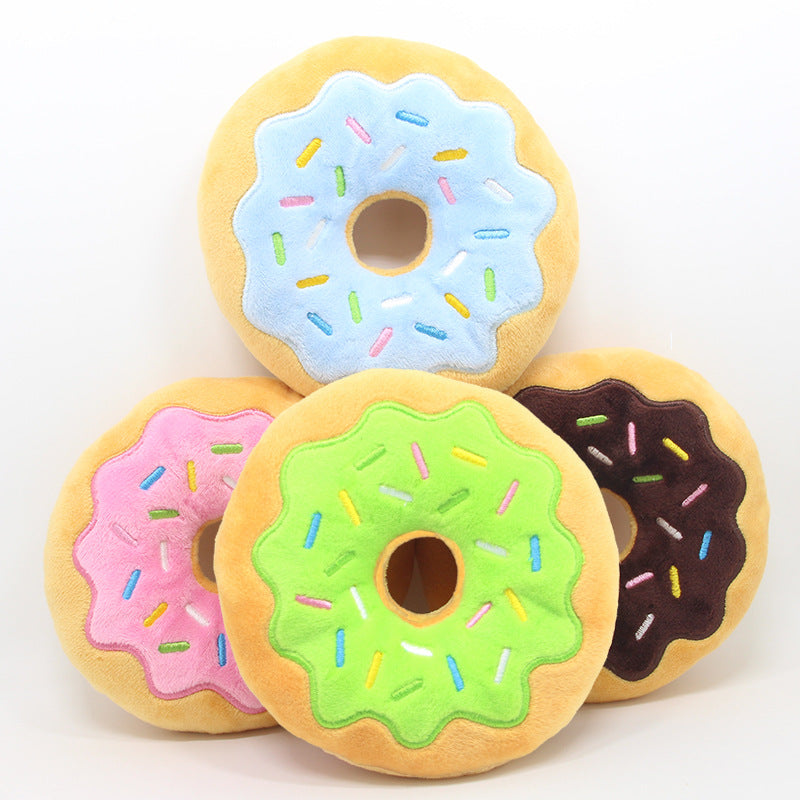 Plüsch-Donut-Spielzeug für Hunde – 15 cm, Quietscher & Superweich