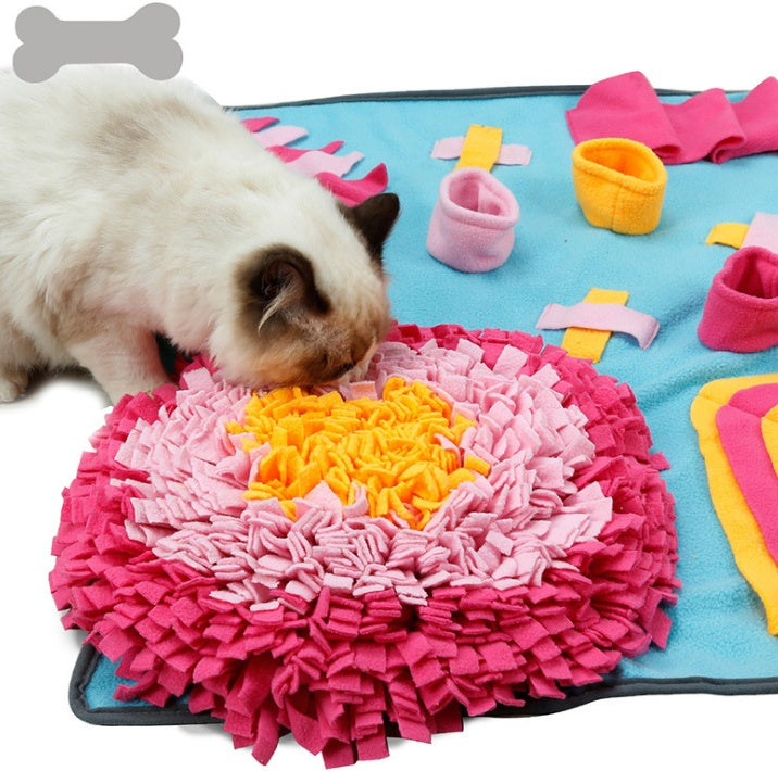 Schnüffelmatte Fleece für Hunde – Slow Feeder & Intelligenzspielzeug (S & L)