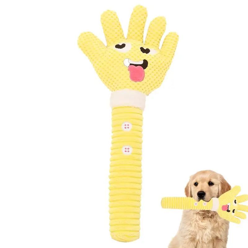 Plüsch Quietschspielzeug Hund – Hand-Design, bissfest (Gelb)