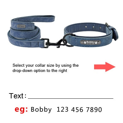 Personalisiertes Lederhalsband mit Gravur – S–XL, 5 Farben