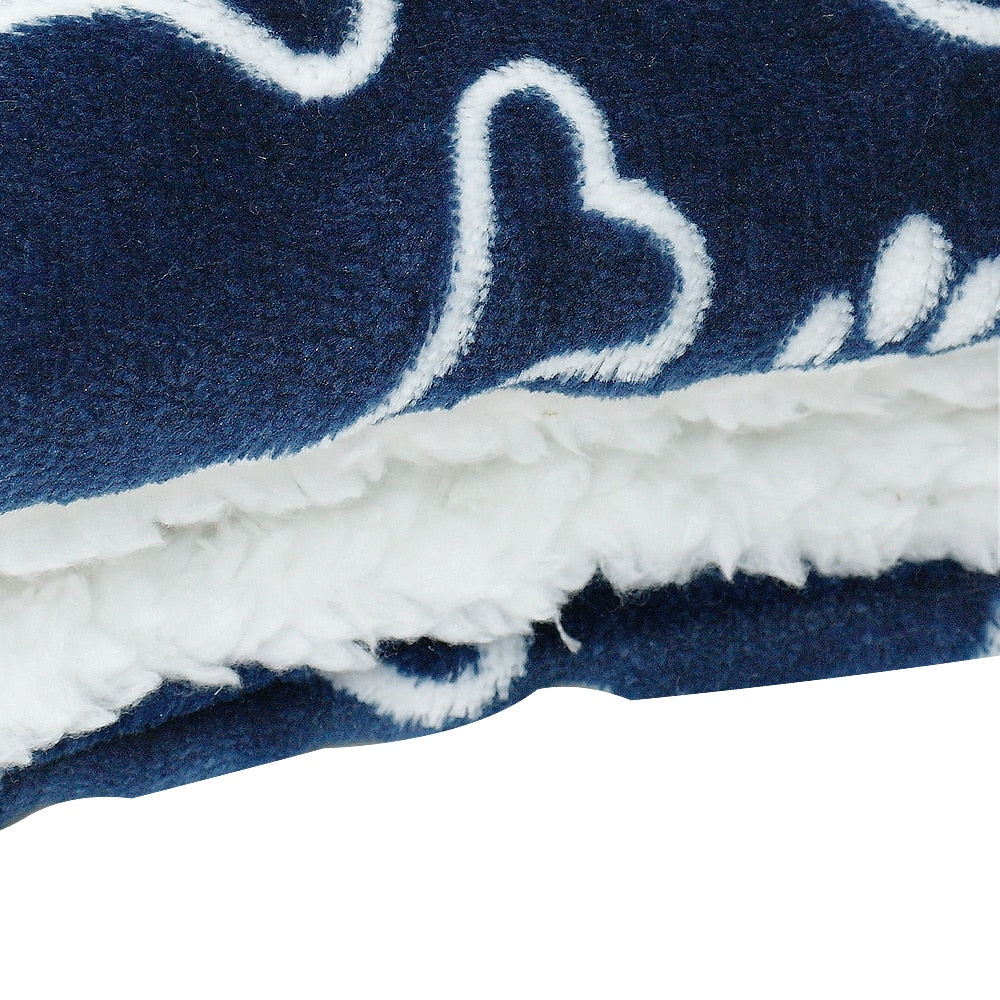 Fleece-Hundedecke mit Pfoten-Muster – warm & atmungsaktiv, S bis XL, Blau & Kaffee