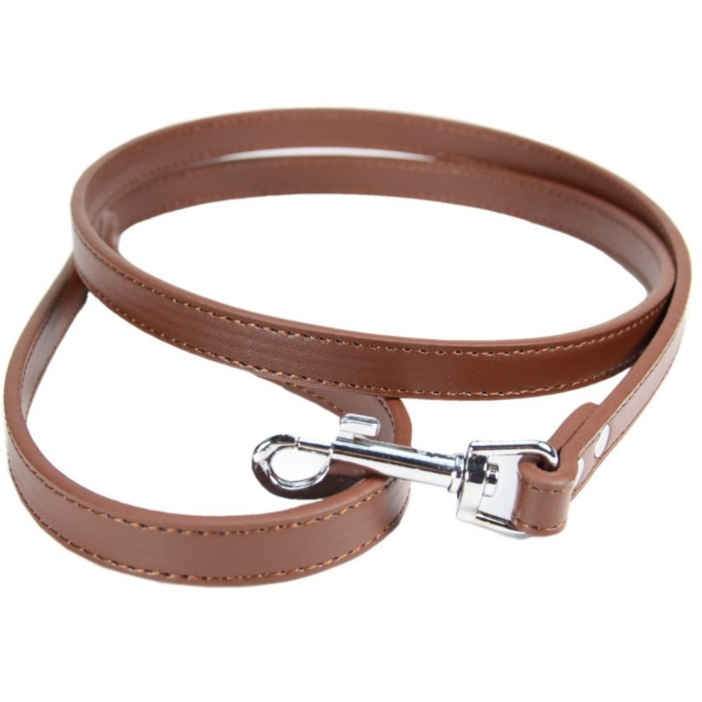 PU-Leder Hundeleine – 16 Farben, 1,0 / 1,5 / 2,0 cm x 120 cm, für Hunde & Katzen