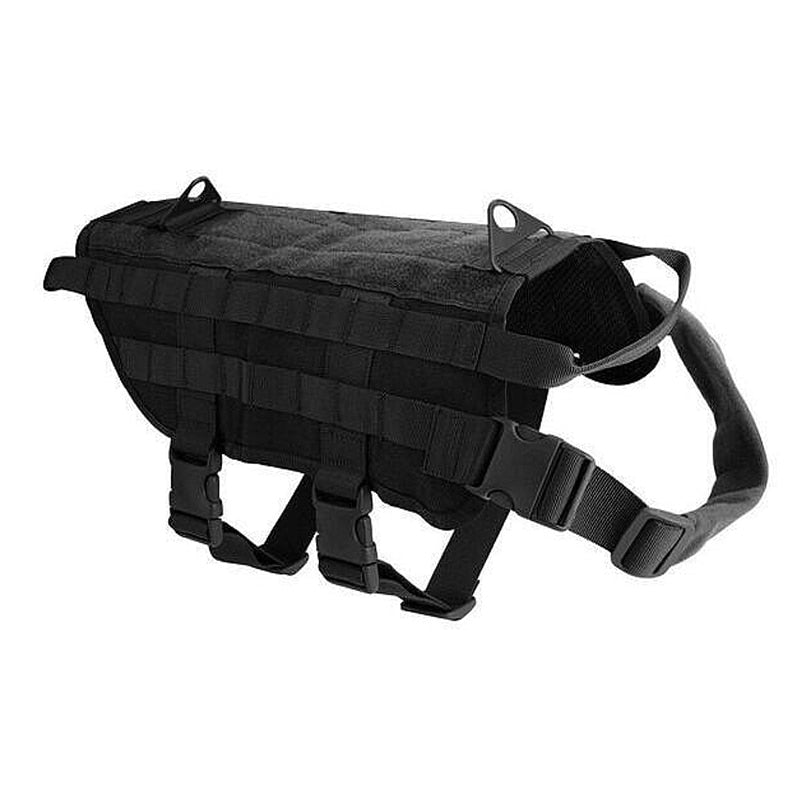 K9 Tactical Molle-Weste fuer Hunde - 600D Nylon | Wasserdicht | 3 Farben | M-XL | Jagd und Training