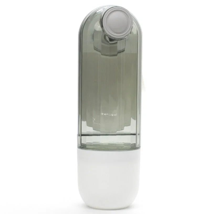 2-in-1 Hundetrinkflasche auslaufsicher – Faltnapf mit Griff, 21,5 cm, Beige & Grün