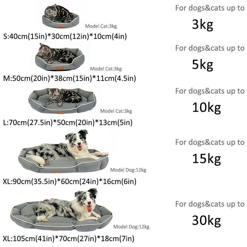 Ovales Wildleder-Hundebett für mittlere & große Hunde – 6 Farben, S bis XXL