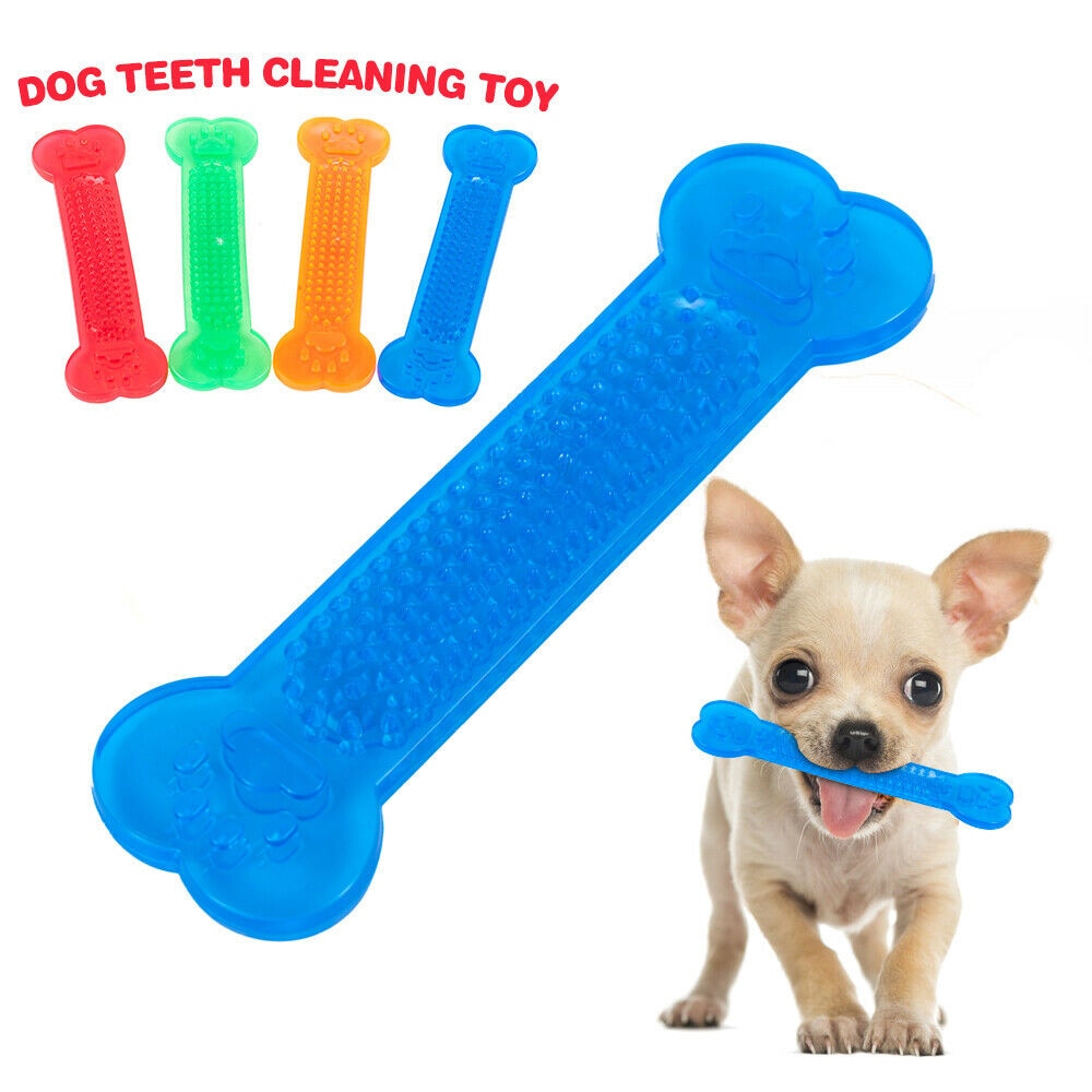 Gummi-Kauknochen für Hunde – Zahnbürsten-Spielzeug für starke Kauer, 15 cm