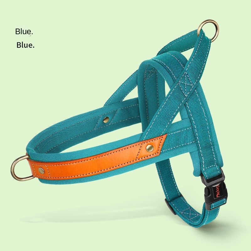 No-Pull Hundegeschirr aus Leder - Weich gepolstert | Reflektierend | 5 Farben | XS-L | Fuer alle Hunderassen