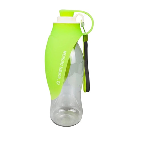 Tragbare Hundetrinkflasche 580ml – Silikon-Reisenapf mit Blattdesign für unterwegs