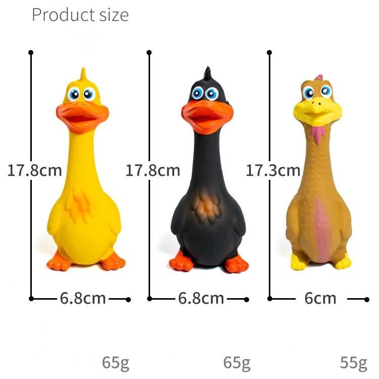 3er-Set Quietschende Latex-Hühner für Hunde – TPR, interaktiv & bissfest