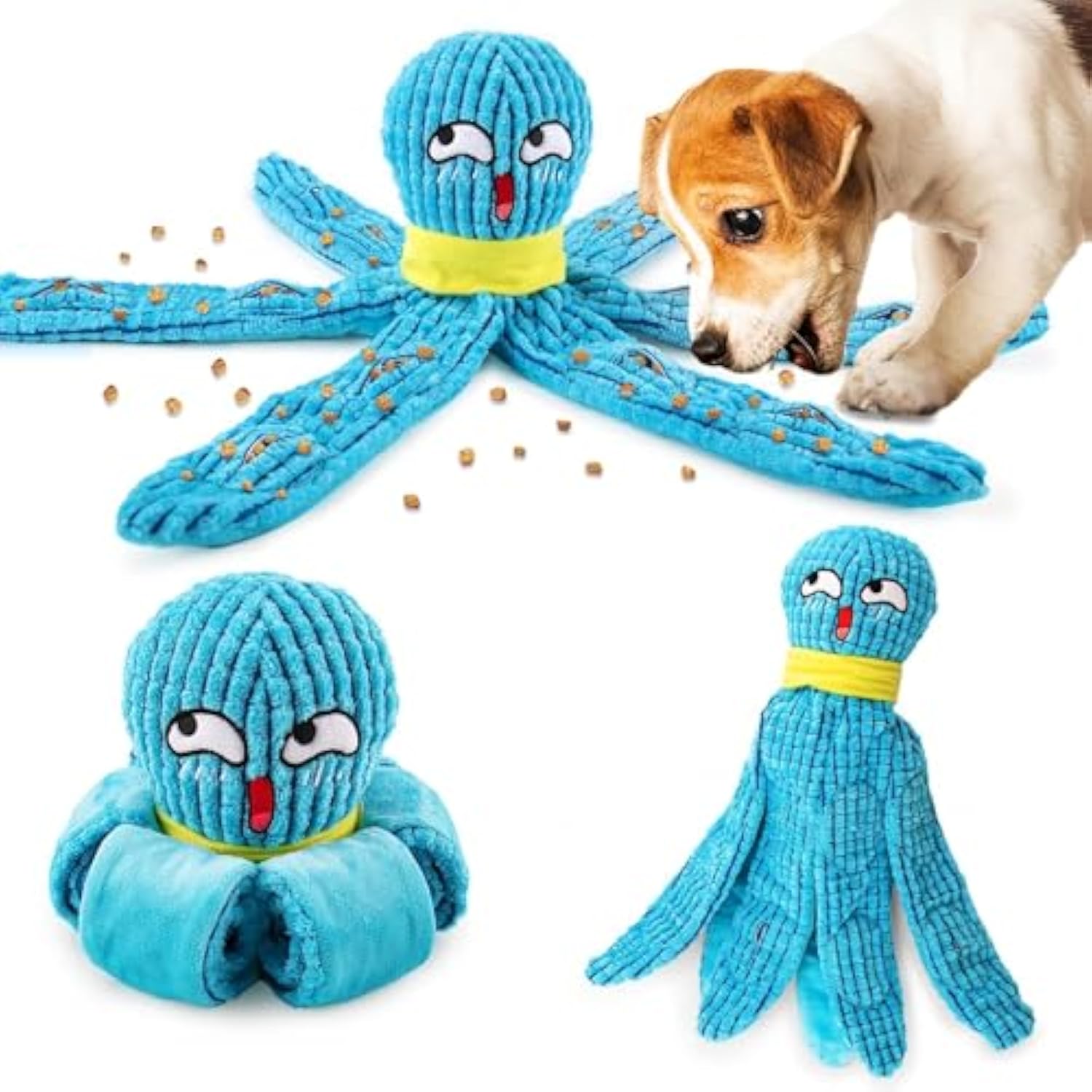 Oktopus-Schnþffelspielzeug für Hunde – Plüsch, Quietscher & Knister