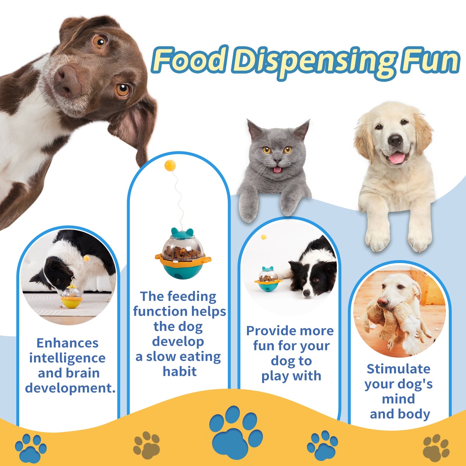 Intelligenz-Tumbler Futterball – Slow Feeder & Interaktives Spielzeug für Hunde & Katzen