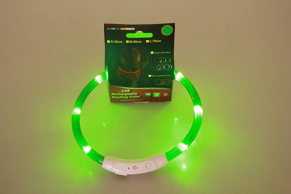 LED-Leuchthalsband für Hunde – USB-aufladbar, 8 Farben, 35–70 cm
