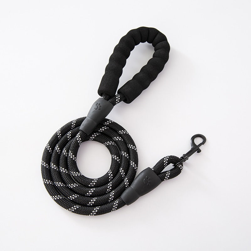 Hundeleine mit Schaumstoffgriff – Nylon-Rundseil, 8 Farben