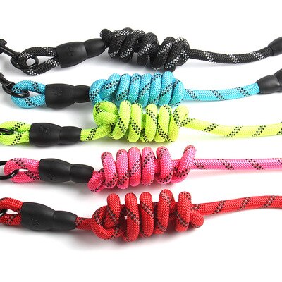 Reflektierende Hundeleine Nylon 1,2 m – Weste-Geschirr für große Hunde, 5 Farben, 8/10/12 mm