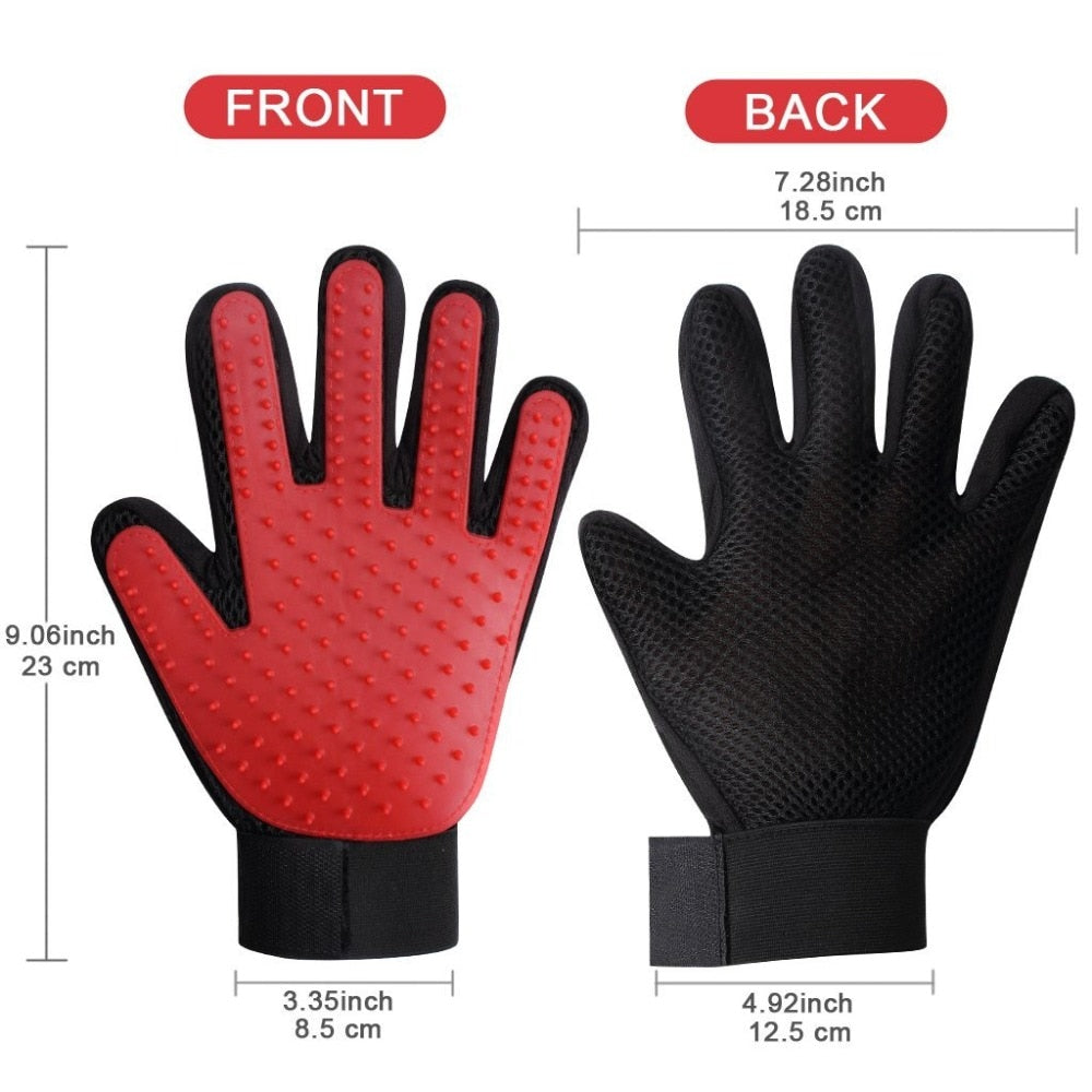 1Pcs Cat Grooming Gloves Dog Hair Remover Gentle Deshedding Brush Comb Tool Pet Massage Mitt with Enhanced Long/Short Fur