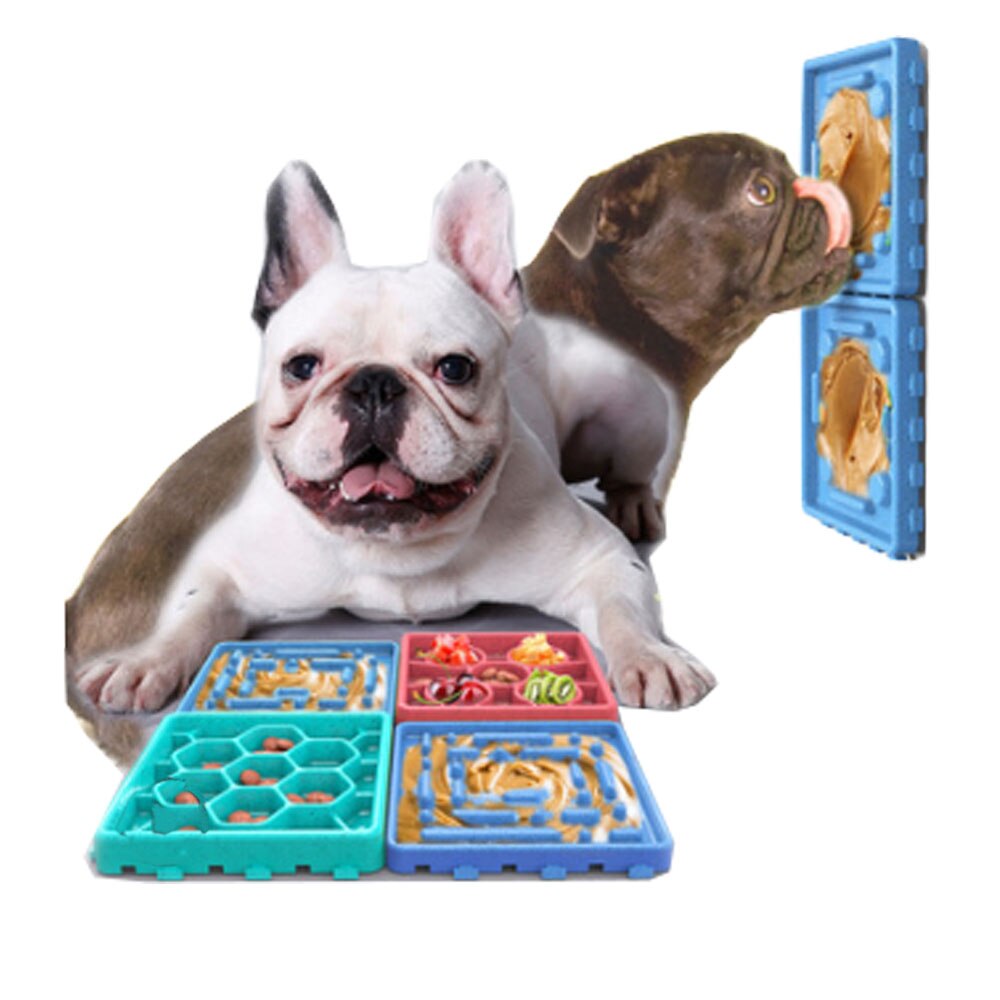 Slow Feeder Lick-Matte 4er Set – TPR, Anti-Schlingen, Hund