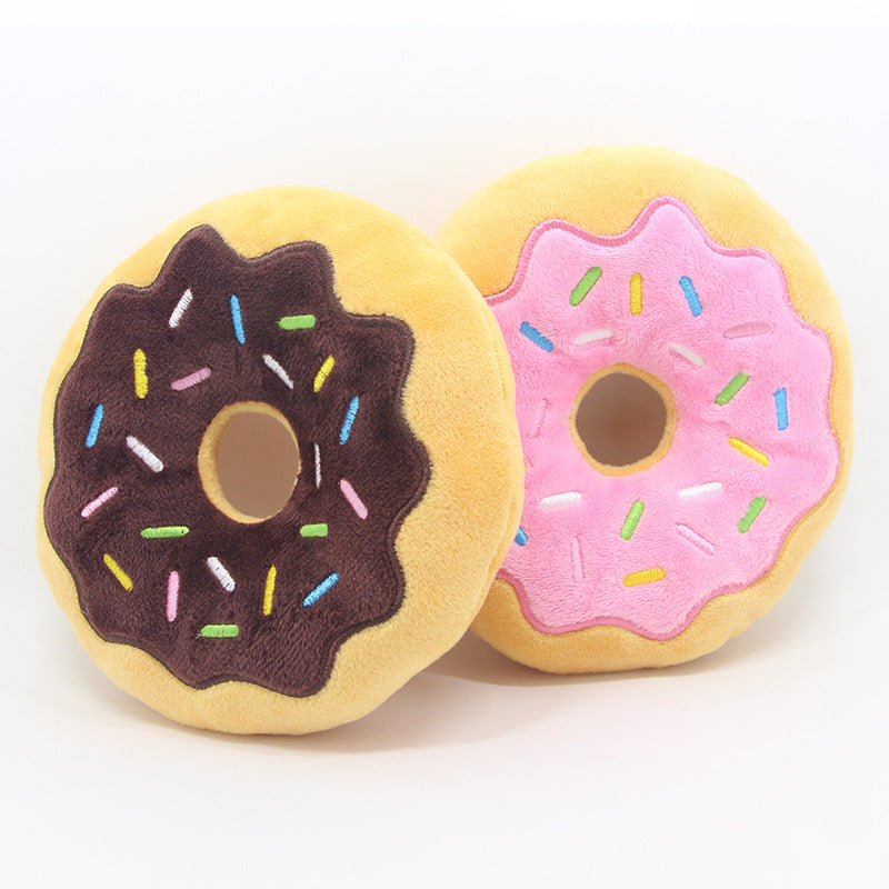 Plüsch-Donut-Spielzeug für Hunde – 15 cm, Quietscher & Superweich