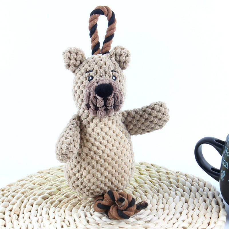 Plüsch-Langeweile-Spielzeug für Hunde & Katzen – Mais-Samt, bissfest, 30 cm