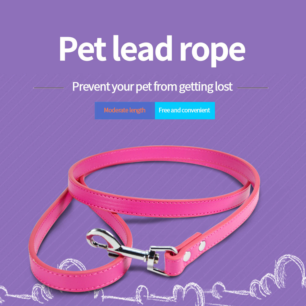 PU-Leder Hundeleine – 16 Farben, 1,0 / 1,5 / 2,0 cm x 120 cm, für Hunde & Katzen