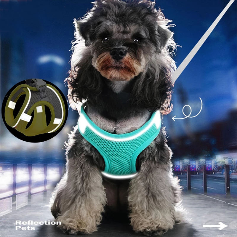 No-Pull Hundegeschirr Weste – reflektierend, atmungsaktiv, S–XL, 3 Farben