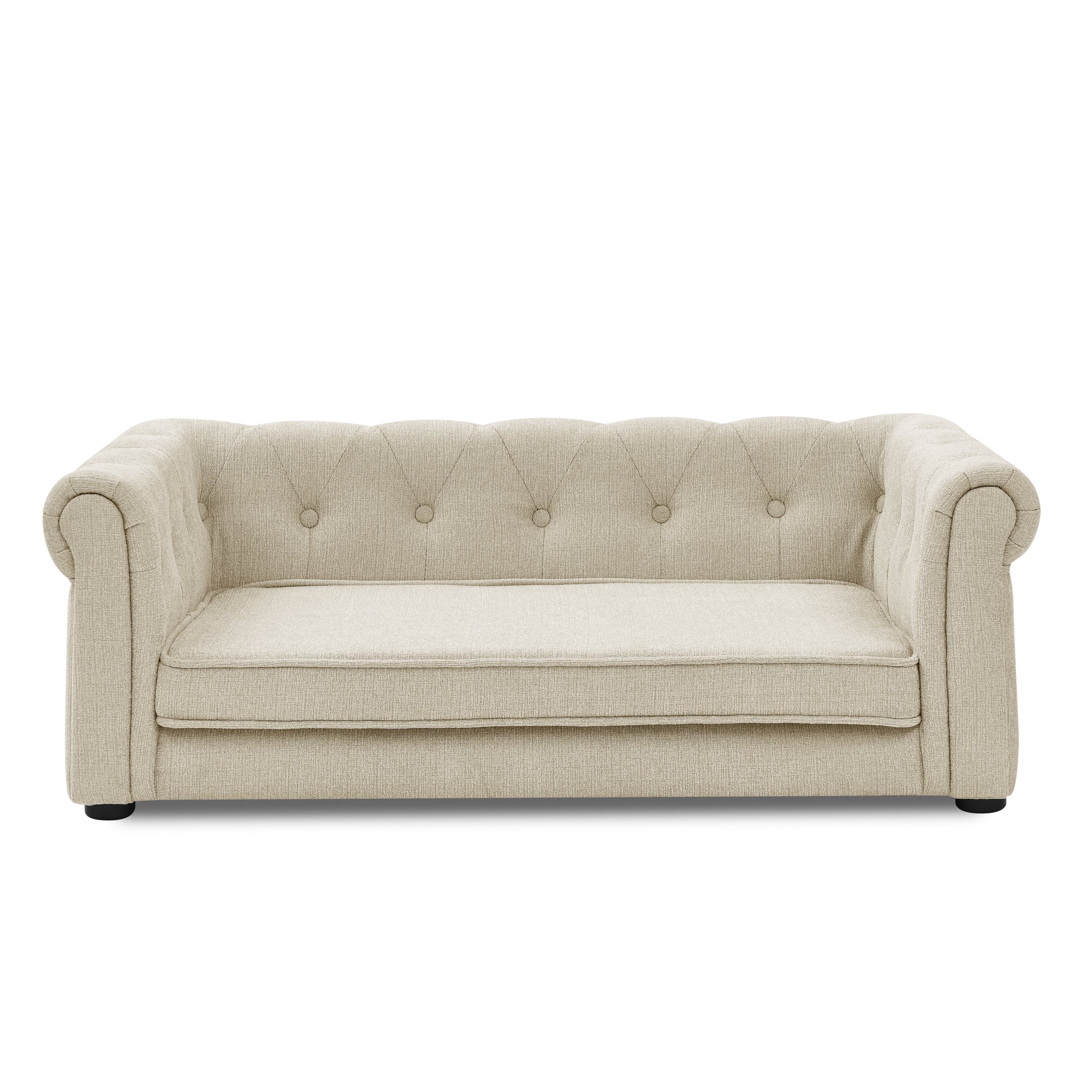 Elegantes Hundesofa für mittlere & große Hunde – Schaumstoff-Couch erhöht, Beige