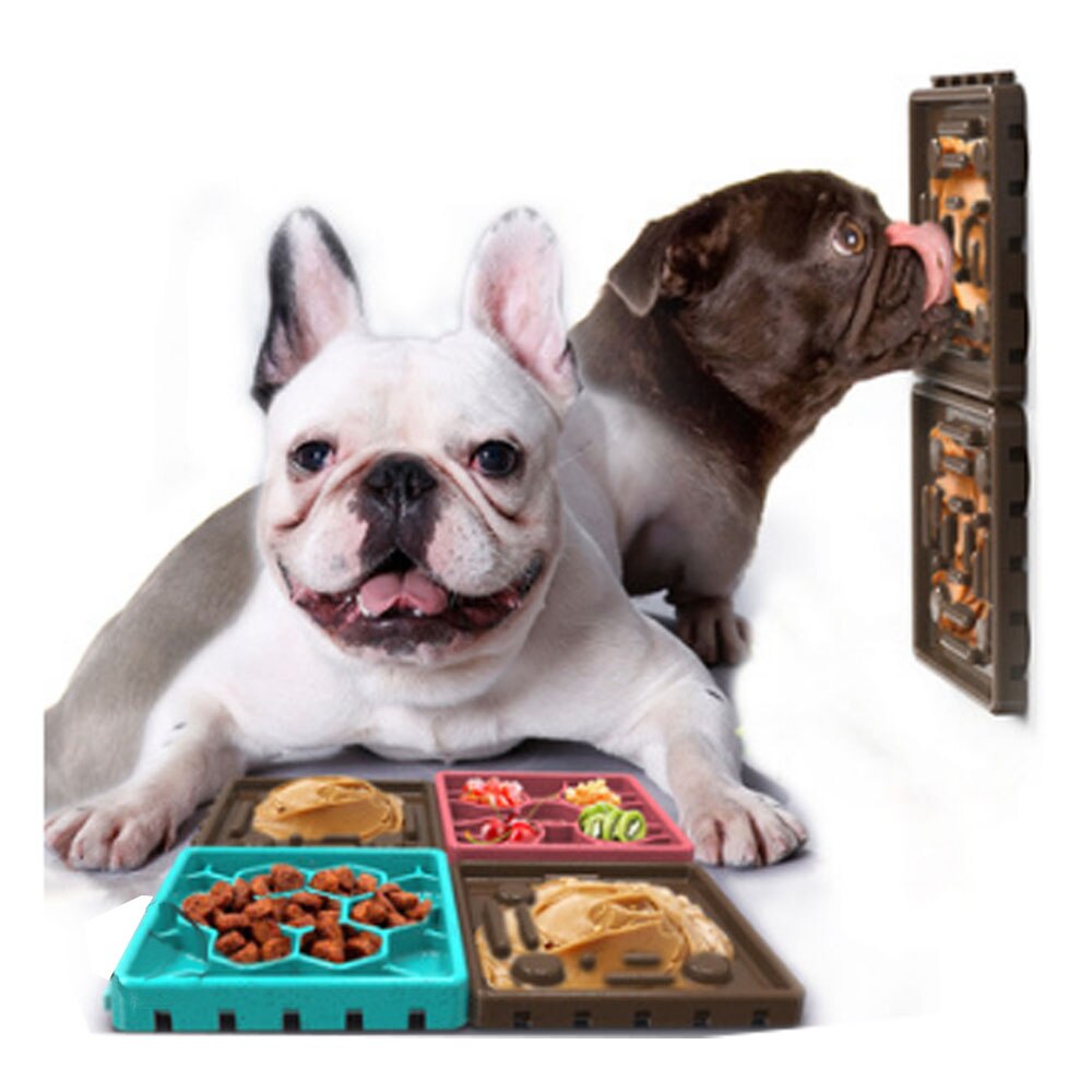 Slow Feeder Lick-Matte 4er Set – TPR, Anti-Schlingen, Hund