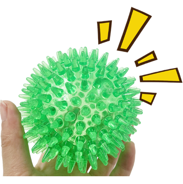 Noppen-Ball mit Sound fuer Hunde - TPR | 9 cm | Zahnpflege | 3 Farben | Fuer mittelgrosse Hunde