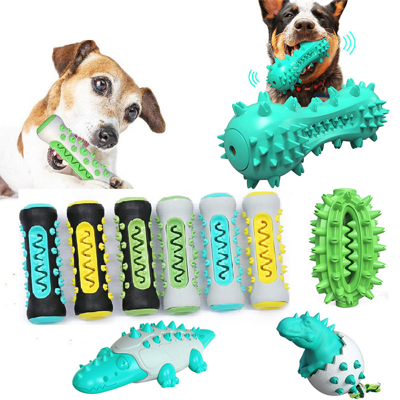 Kauspielzeug & Zahnpflege für Hunde – TPR-Silikon, 6 Designs, 3 Farben